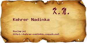 Kehrer Nadinka névjegykártya